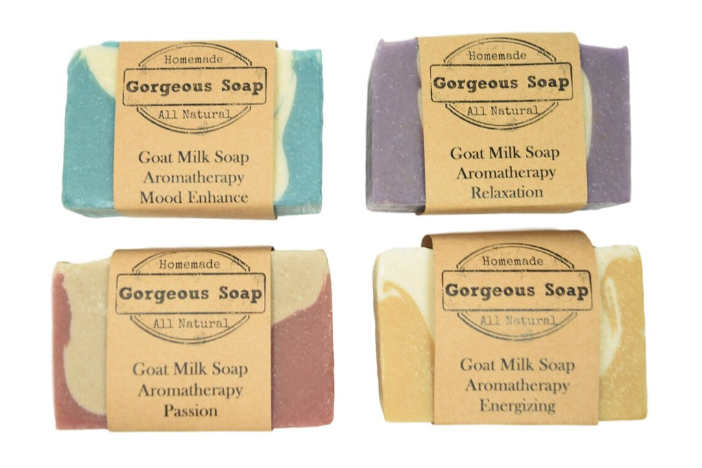 Aromatherapy Soaps 4 Goat Milk Soaps, Energizing Soap, Mood Enhance Soap, Passion Soap, Relaxation Soap