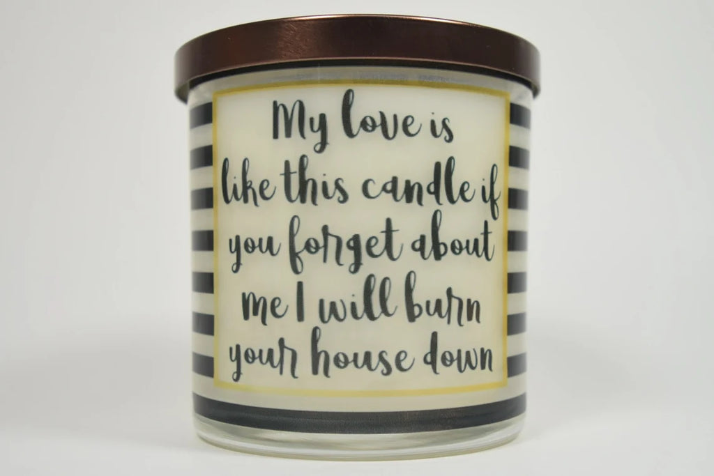 My Love Is Like This Candle If You Forget About Me I Will Burn Your House Down Soy Candle